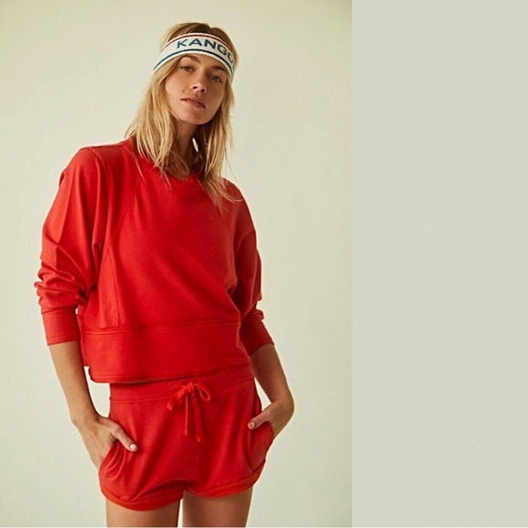 Free People FP Movement - Where The Wind Blows Red Sweatshirt -  Women's Medium - Picture 4 of 7